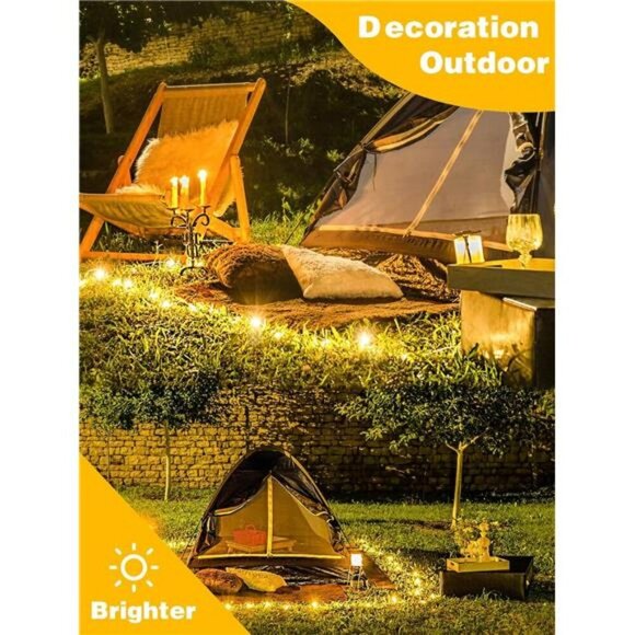 Warm White Fairy String Lights 60 LED Battery Operated Timer Indoor Outdoor Set - Picture 5 of 7